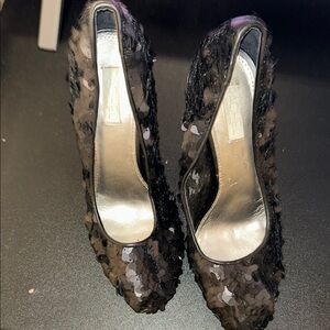 Rachel Black Lace Heels Elegant Stiletto Pumps